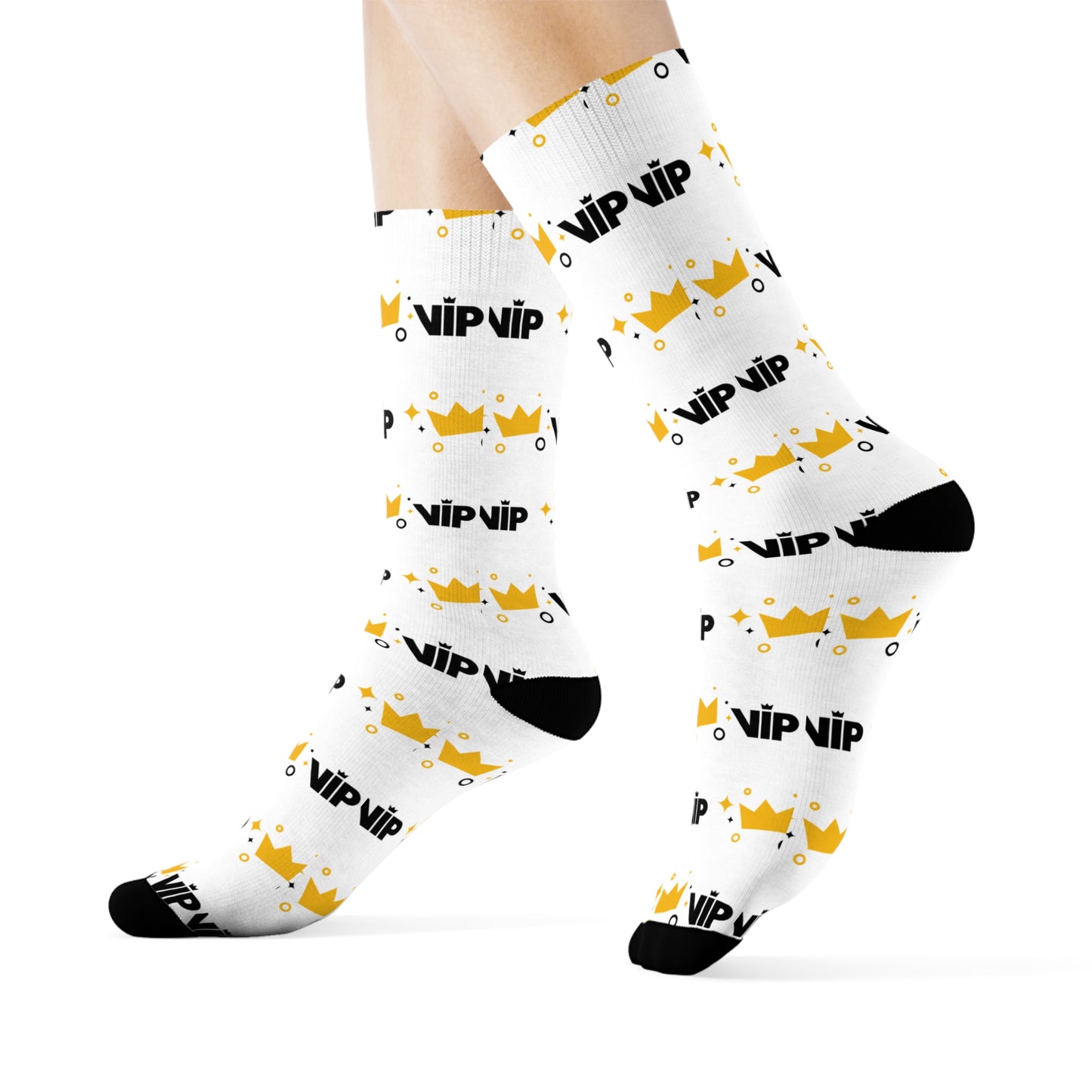 Pattern Parade - White Crew Socks