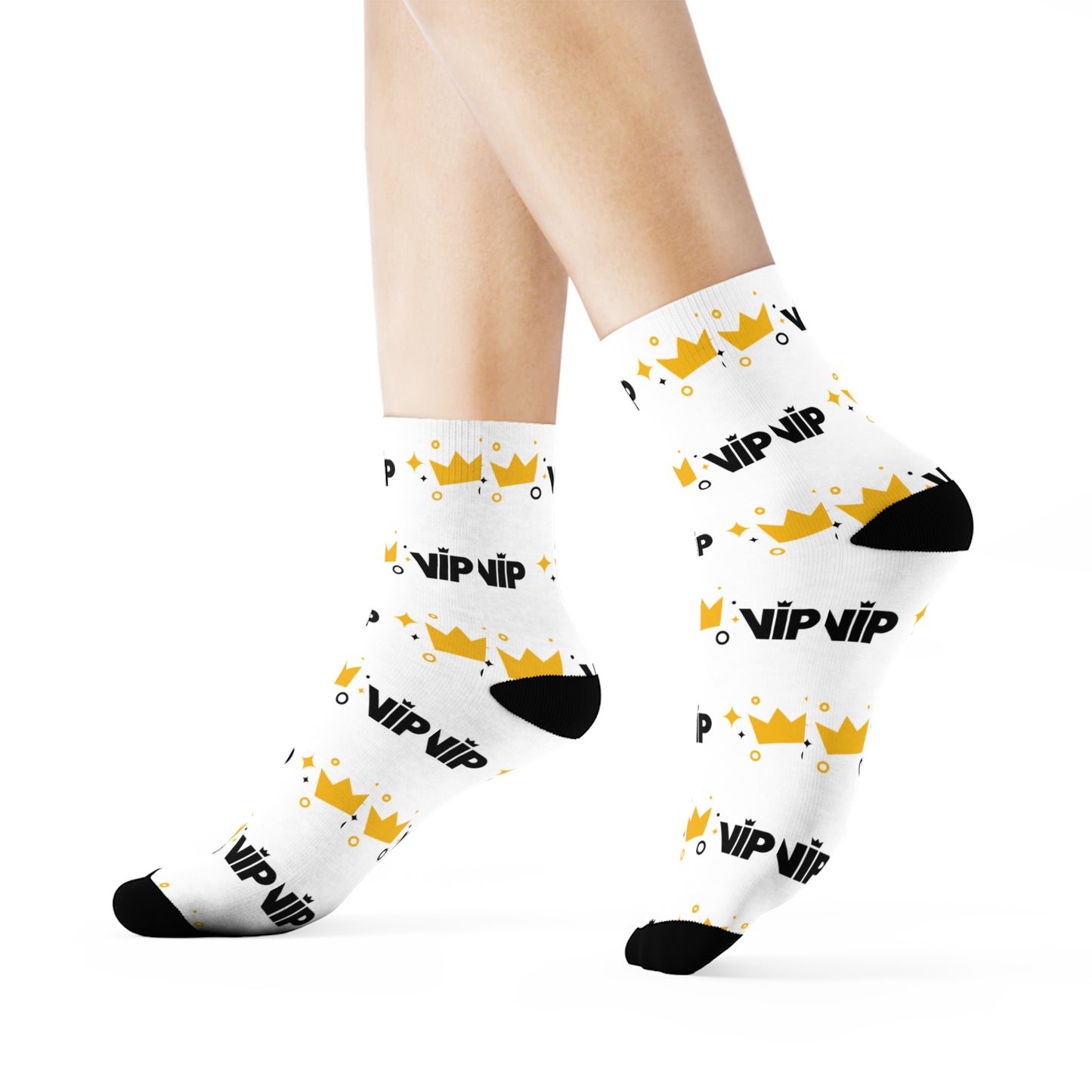 Pattern Parade - White Crew Socks