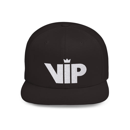 The Iconic White Embroided   - Flat Bill Snapback