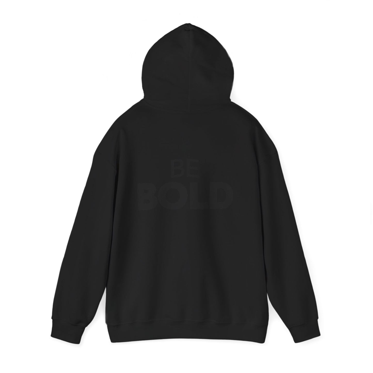 Bold Embossed Hoodie — Black Minimalist Statement Sweatshirt