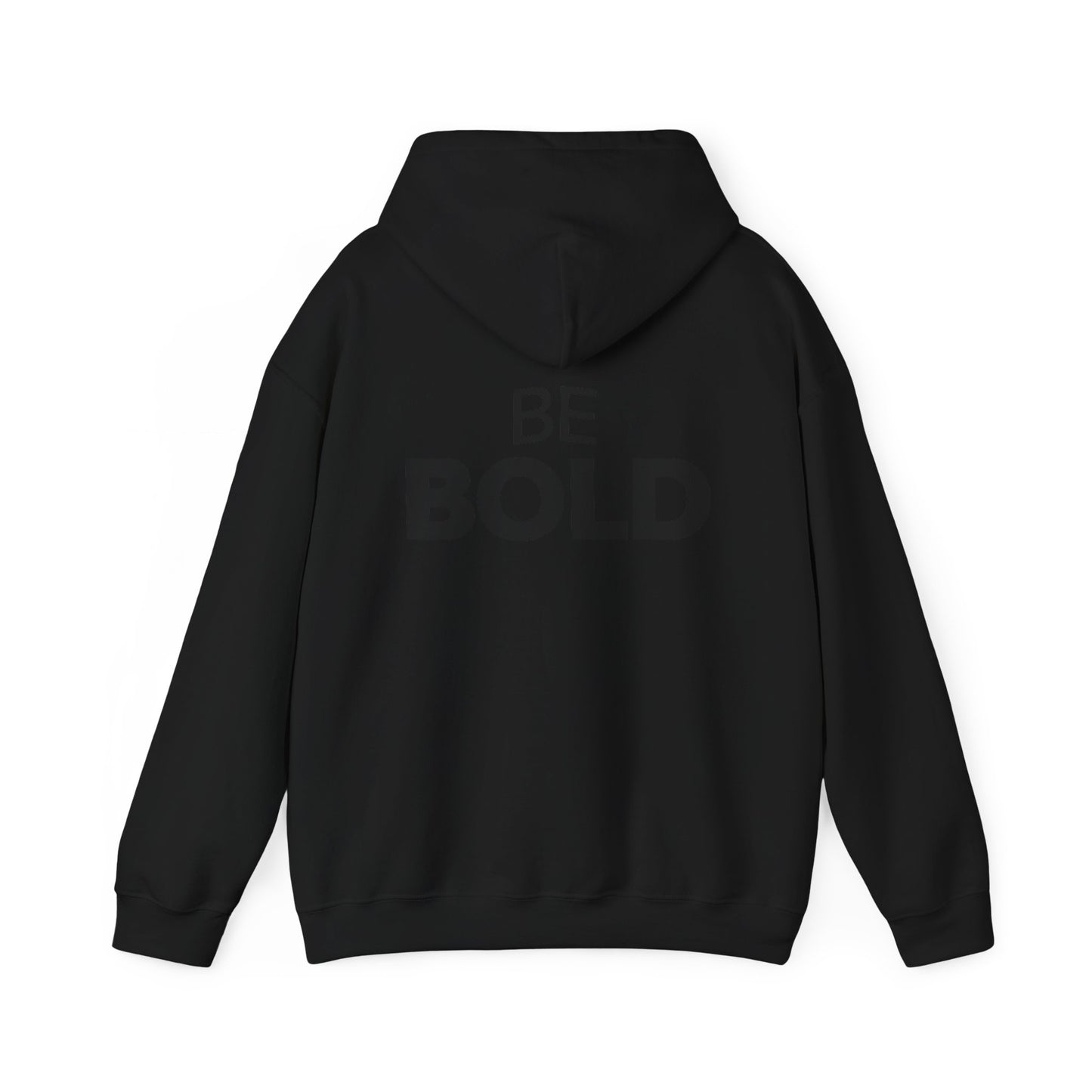 Bold Embossed Hoodie — Black Minimalist Statement Sweatshirt